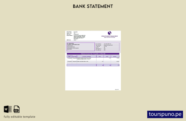 listo para imprimir plantilla de word   estado de cuenta bancario de India Utkar